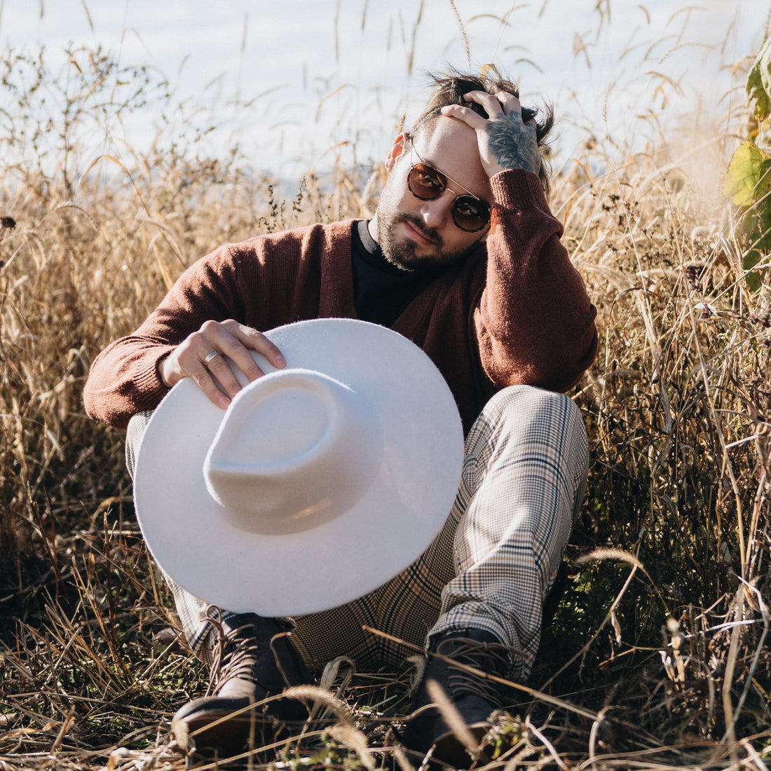 Saguaro White - fedora large brim